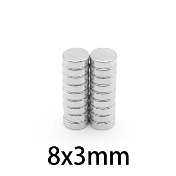 30-300PCS 8x3mm Vzácnych Zemín Magnety s Priemerom 8*3 mm Malé Okrúhle Magnet 8mmx3mm Trvalé Neodýmu Magnety 8*3