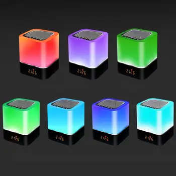 Bezdrôtový Bluetooth Reproduktor Lampy, Nočné Svetlo Zobrazenie Času Budík Multi-farebné Meniace Reproduktor, Podpora TF Kariet Hot Predaj