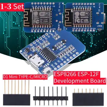 1-3Set D1 Mini TYPE-C/MICRO ESP8266 ESP-12F CH340G V2 USB D1 Mini WIFI Vývoj Doska D1 Mini NodeMCU Lua internet vecí Doska S Kolíkmi