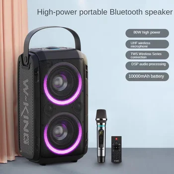 Pôvodný textový vstup T9 Reproduktor Bluetooth RGB Vonkajší Farba 200W Subwoofer Stereo Vysoký Výkon Prenosné Podporuje TF Kartu, Rádio TWS Blue Box