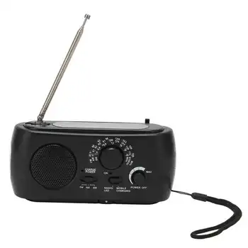Prenosné LED Solárne Ručne Kľukou Rádio AM FM SW Rádio Vonkajšie Núdzové Napájanie Banky, Baterku, USB Nabíjanie