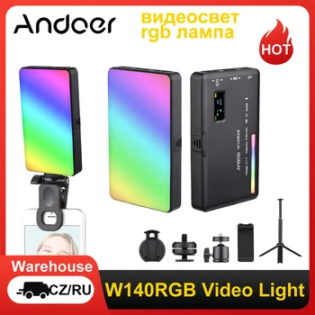 Andoer W140 RGB LED Video Svetlo Lampy Fotografie Vyplniť Svetla CRI95+ 2500-9000K Stmievateľné 20 Svetelné Efekty LCD Displej Studenej Obuvi