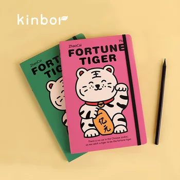 Dobrý deň, Tiger Roztomilý Kreslený pevná Väzba A5 Notebook DIY Nedatované Mesačné Denný Plánovač Plánovač Knihy 192P Študentov Darček
