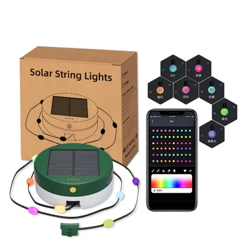 Solárne String Svetlá potreby na Kempovanie Skladovanie Box Svetlo Smart APP Ovládanie RGB Prenosné, Nepremokavé Vonkajšie Svetlo Svadby, Garden Party Decor